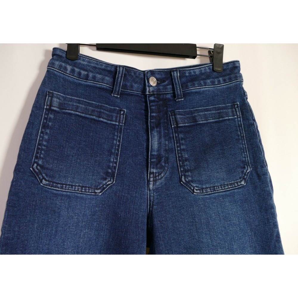 Quince Womens Organic Cotton High Rise Wide Leg Jeans Size 28 Stretch Dark Wash - Picture 2 of 11